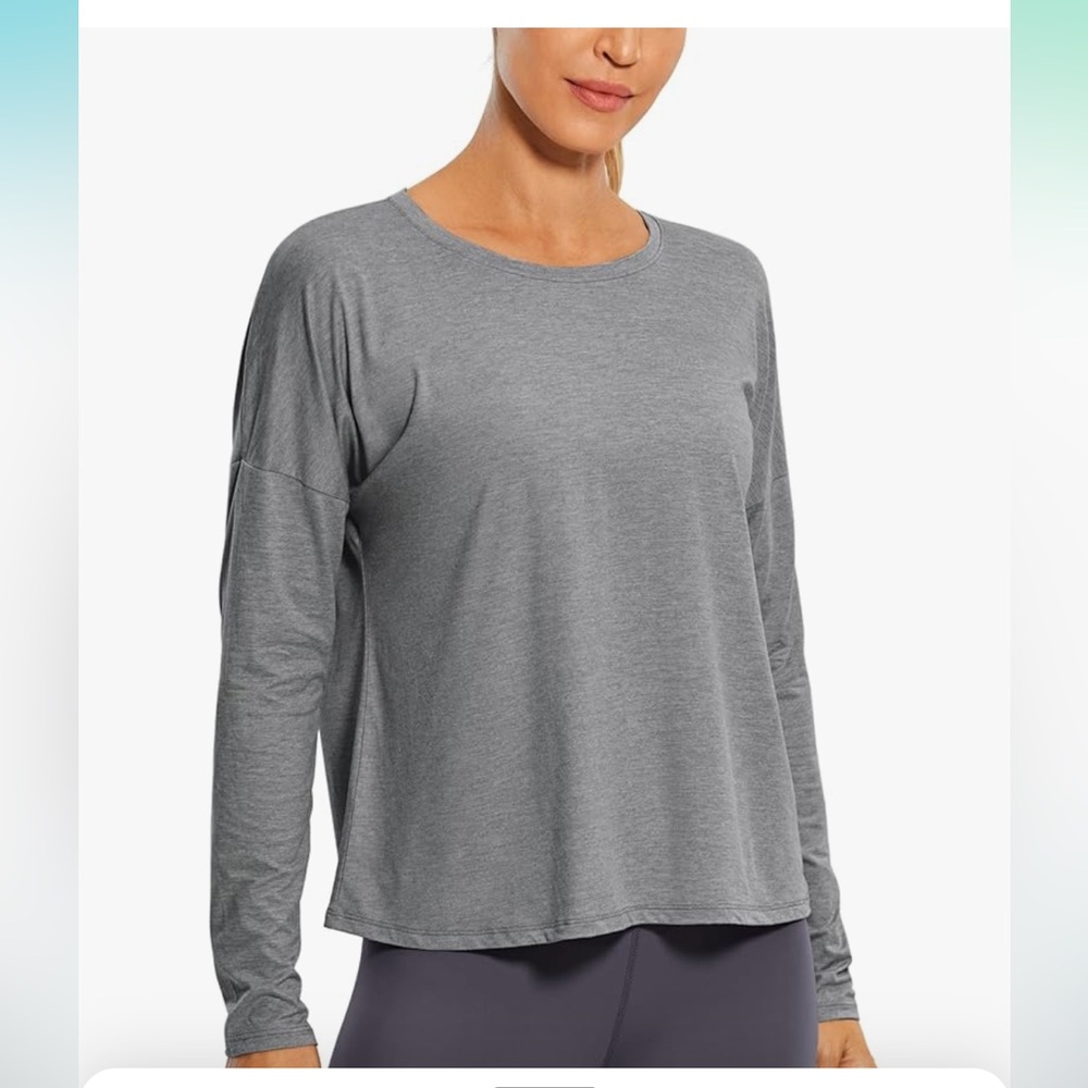 Lightweight Quick Dry Sun Protection CRZ YOGA UPF 50+ Long Sleeve Crop Tops